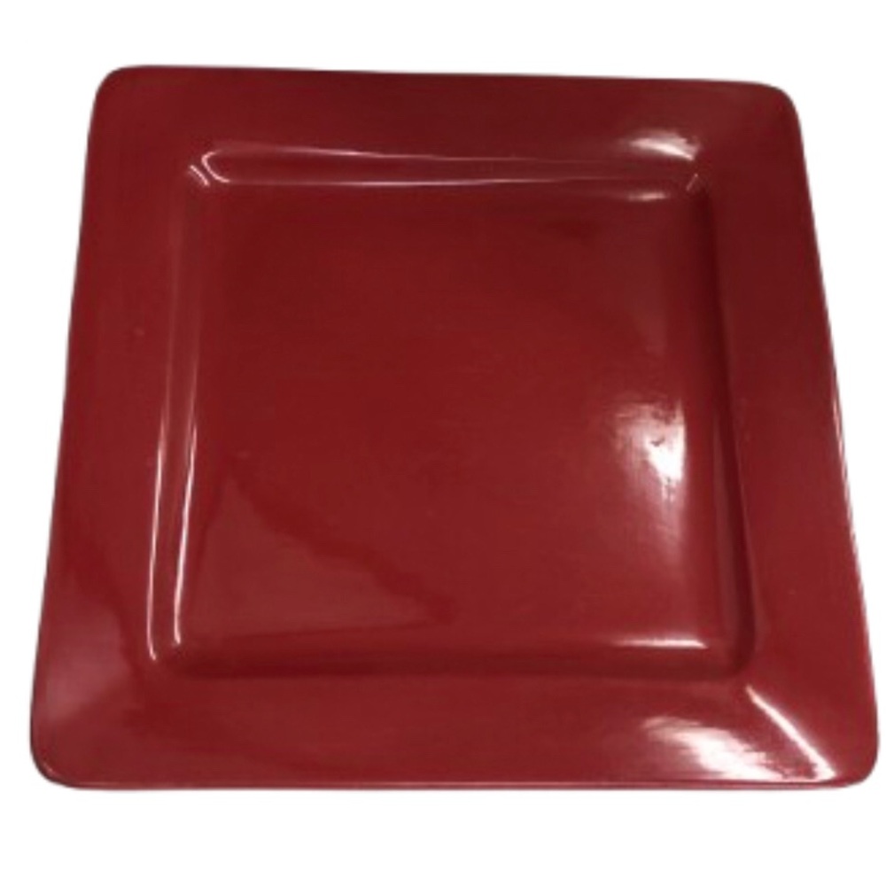 JC PENNEY HOME COLLECTION LARGE RED SQUARE PLATE • TABASCO RED • 10.75” x 10.75”